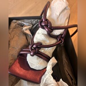 Bottega Veneta Purple Metallic Leather High-heel